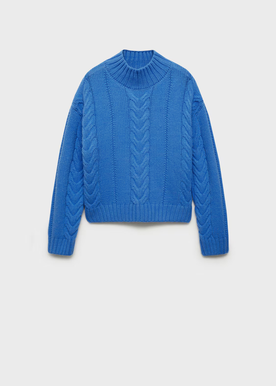 Braided sweater with perkins neck - Women | MANGO United Kingdom | MANGO (UK)