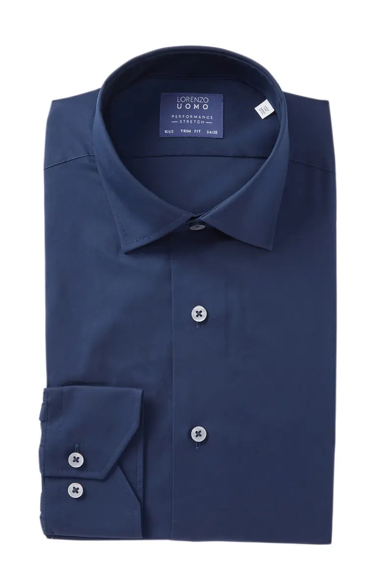 Travel Cotton Stretch Trim Fit Dress Shirt | Nordstrom Rack