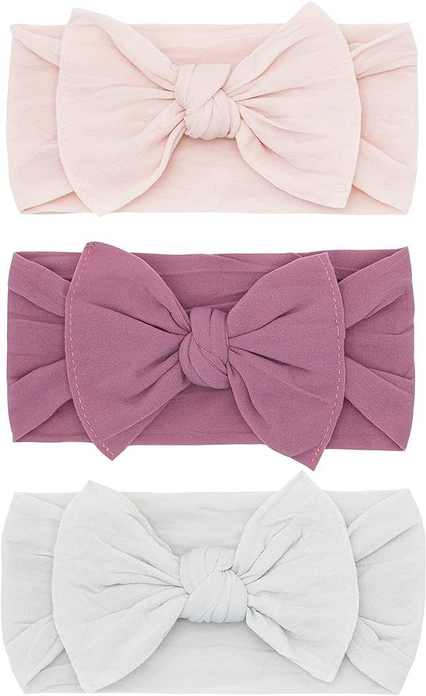 Baby Bling Bows Newborn to Little Girls Hair Bow - Classic Knot Headbands Toddlers Hair Accessori... | Amazon (US)