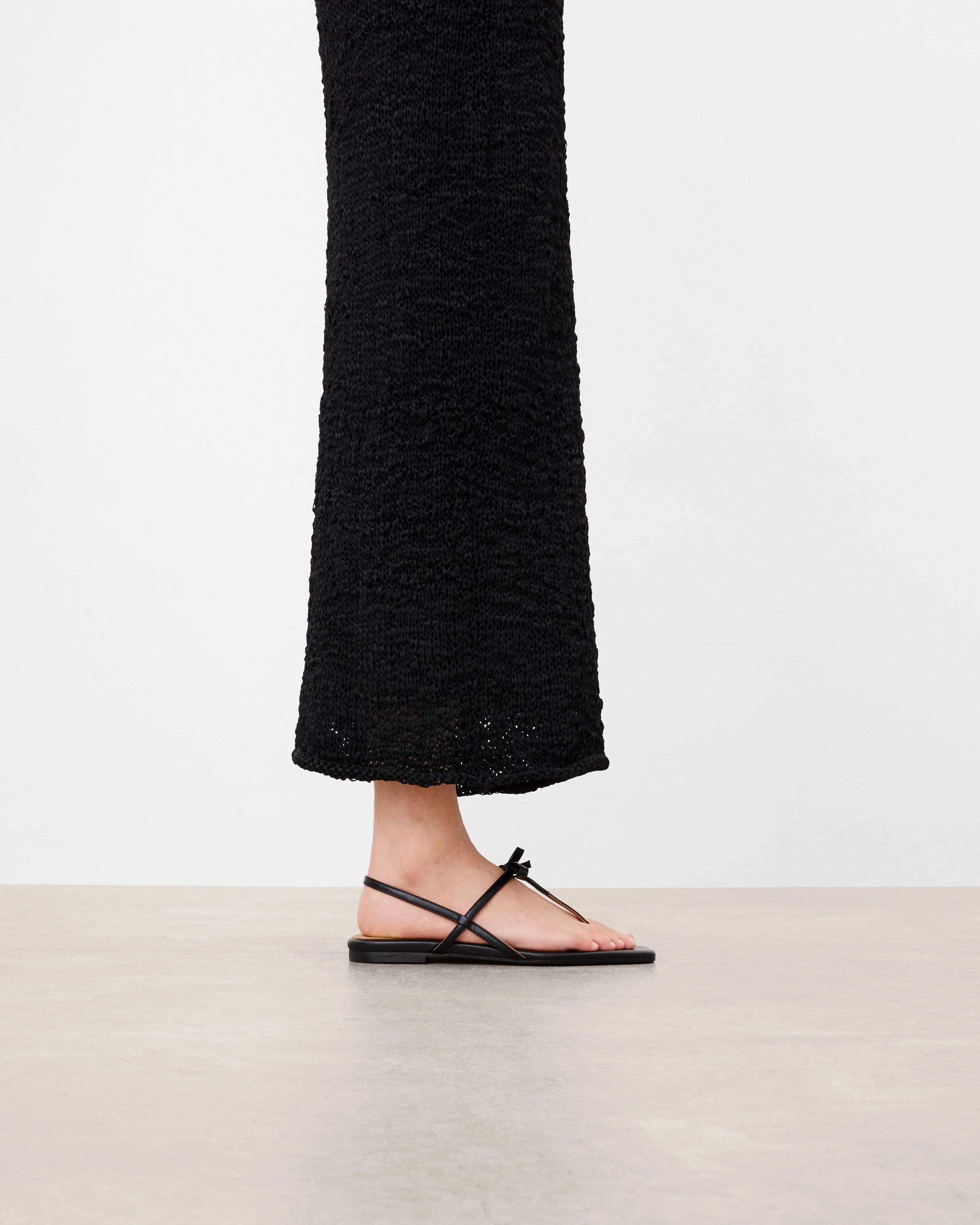 Sina Leather Black Sandal | Flattered