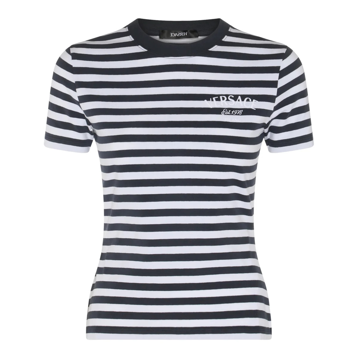Versace Striped Crewneck T-Shirt | Cettire Global