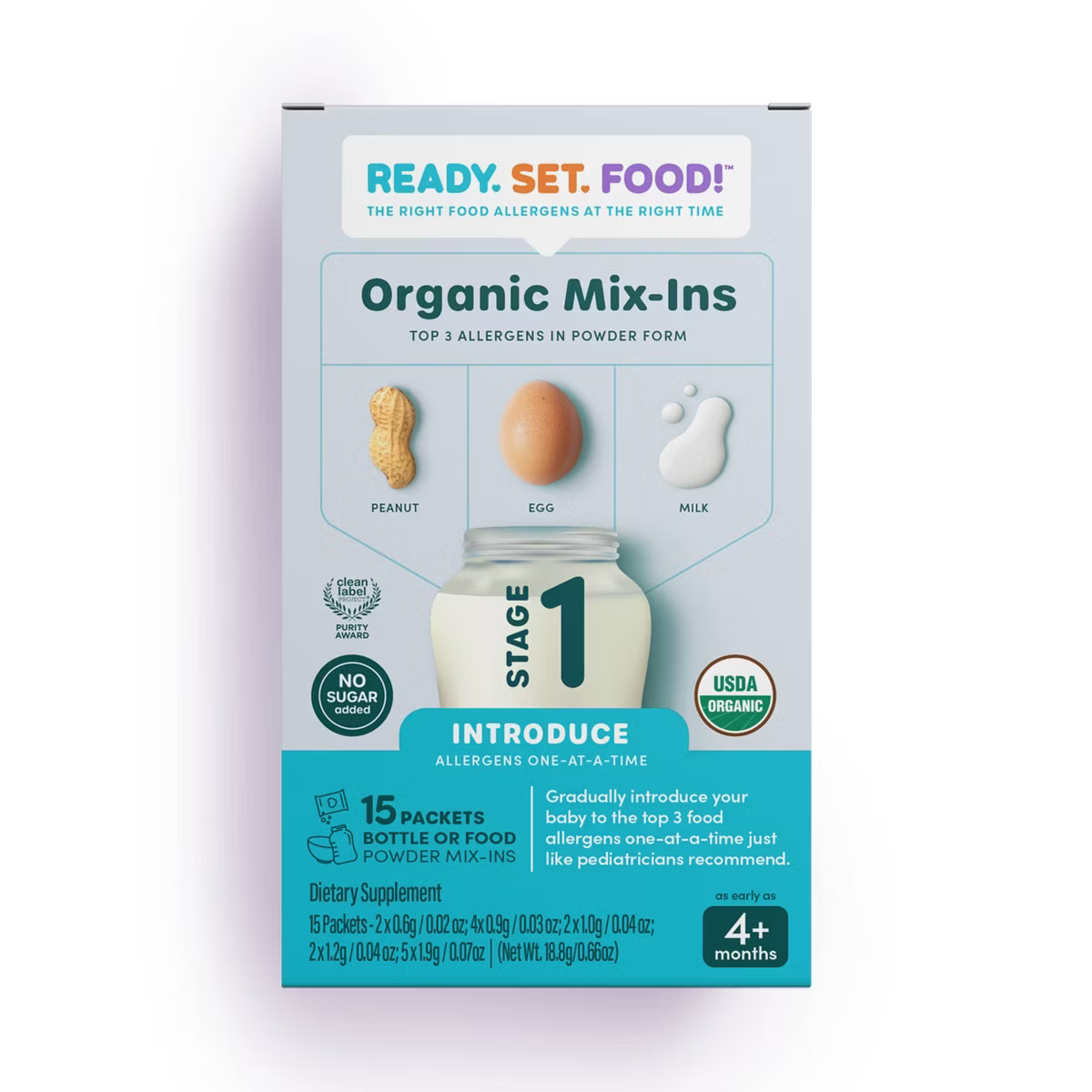 Ready, Set, Food! Early Allergen Introduction Mix-ins Baby Meals - Stage 1 - 1oz | Target