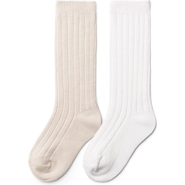 2-Pack Baby Organic Cotton Knee-High Socks, Neutral | Maisonette