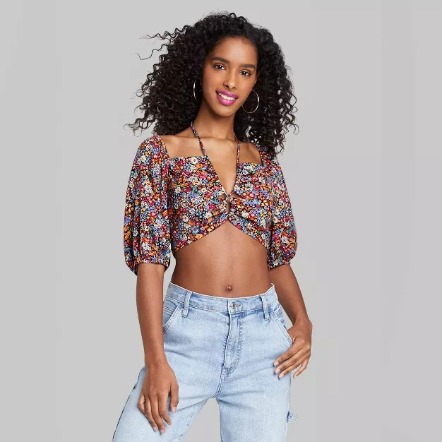 Women's Puff Short Sleeve Woven Top - Wild Fable™ | Target