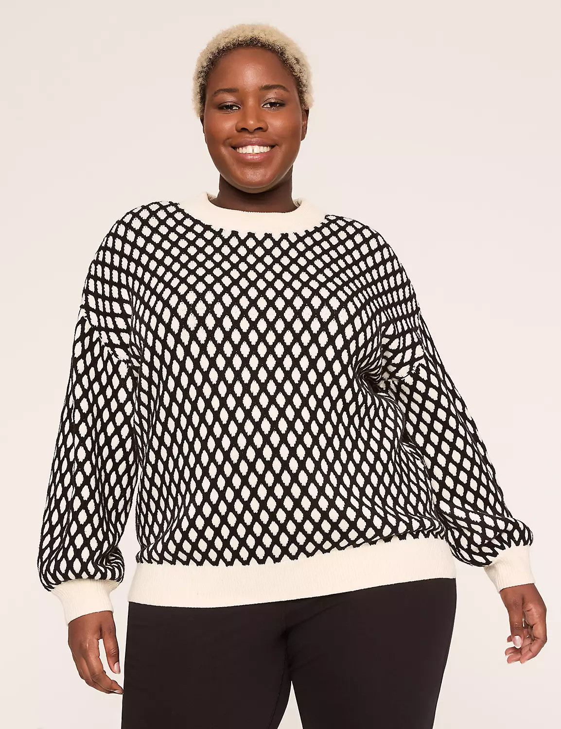 LIVI Crew-Neck Contrast Sweater | Lane Bryant (US)