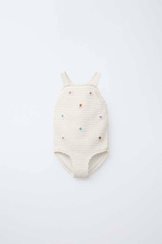 3-6 YEARS/ CROCHET FLOWER SWIMSUIT | Zara US