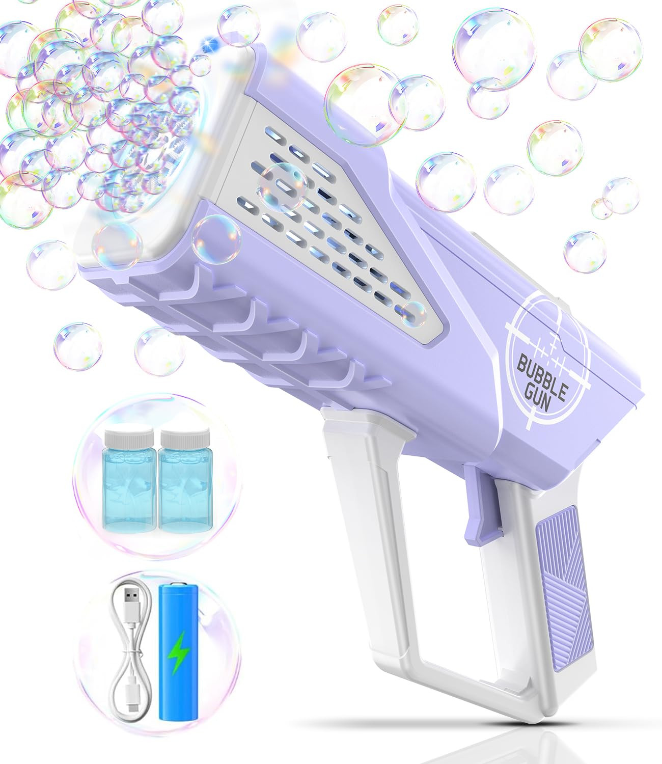 Bubble Gun with 10-Hole Wands & LED Light - Bubble Machine for Girls/Kids - Toys Gifts for Girl A... | Amazon (US)