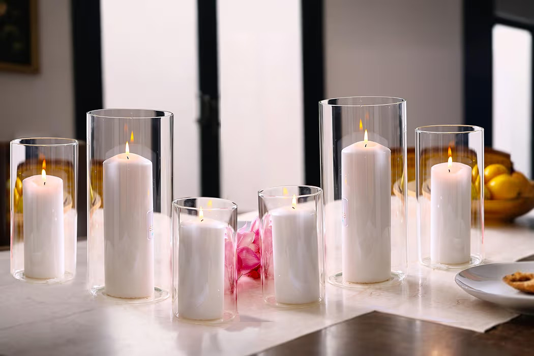 PHOSPHOR Hurricane Candle HoldersFor Pillar Candle Clear Glass Cylinder Centerpieces Vases Table ... | Amazon (US)