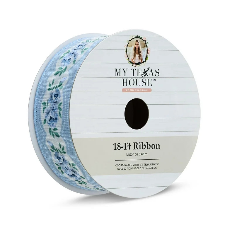 My Texas House Blue Floral Easter Ribbon, 18 ft | Walmart (US)