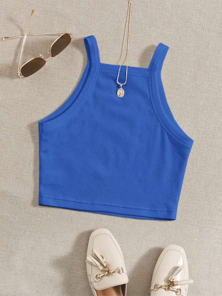 SHEIN Solid Rib Knit Cami Top | SHEIN