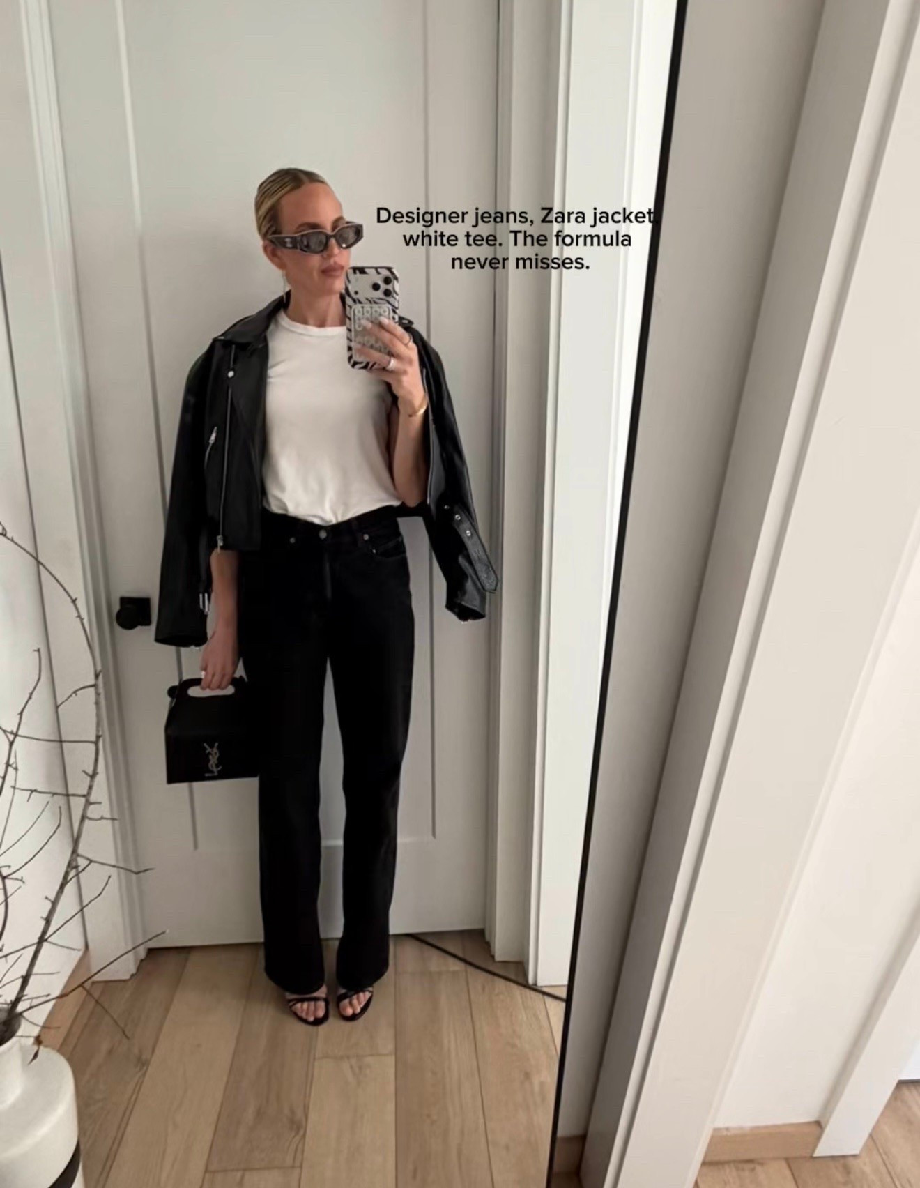 Wearing a medium in the Zara jacket. A small in the tee. Jeans run TTS and are tall girl friendly. ￼

#LTKootd #LTKdayinmylife #LTKTall