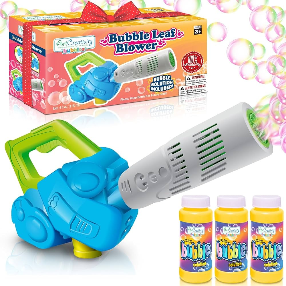 ArtCreativity Bubble Leaf Blower for Toddlers, Bubble Blower Machine with 3 Bubble Solution, Summ... | Amazon (US)