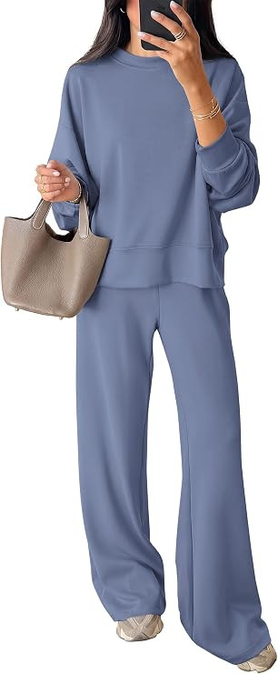 PRETTYGARDEN Women 2 Piece Outfits Fall Matching Lounge Sets | Crewneck Long Sleeve Sweatsuits, W... | Amazon (US)
