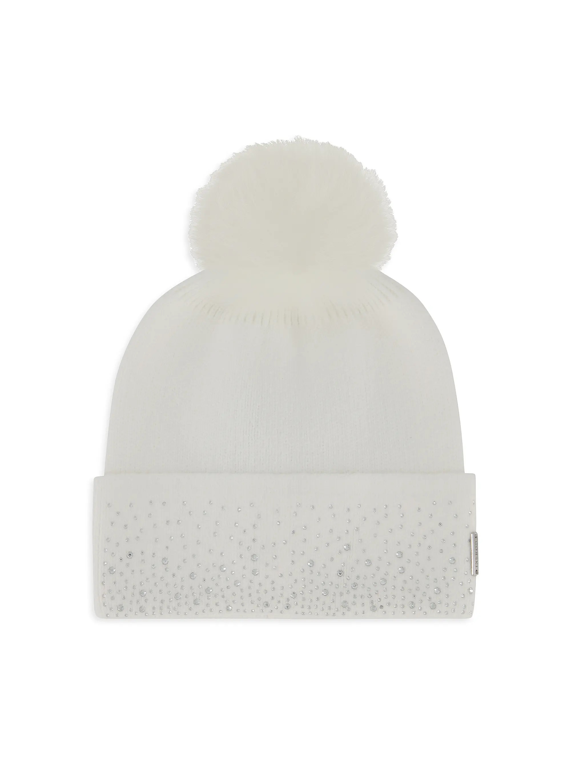 Embellished Beanie with Toscana Lamb Pompom | Saks Fifth Avenue