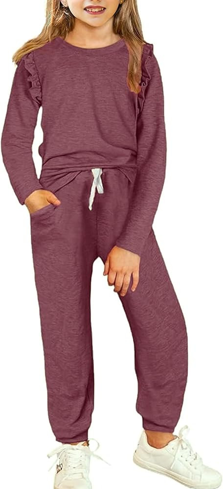 Yekaty Kids Girls Clothes Stylish Ruffled Tops and Pants with Pockets Clothing Sets 2 Piece Outfi... | Amazon (US)