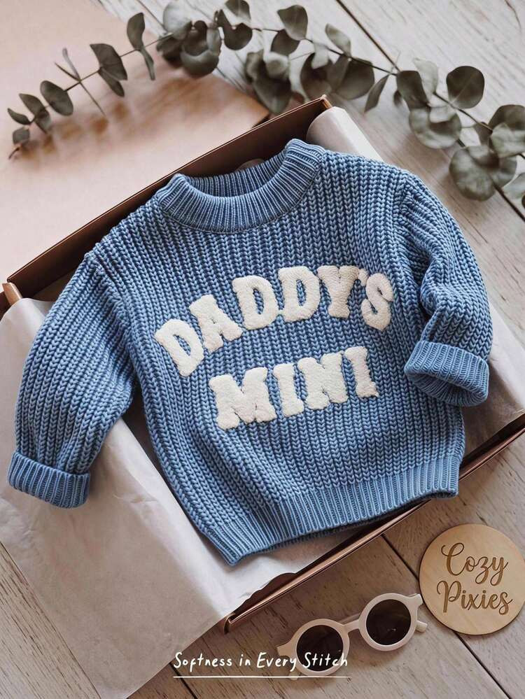Cozy Pixies Baby Boys Sweaters Comfortable Soft Skin-Friendly Casual Versatile Daily Cute 3D Lett... | SHEIN