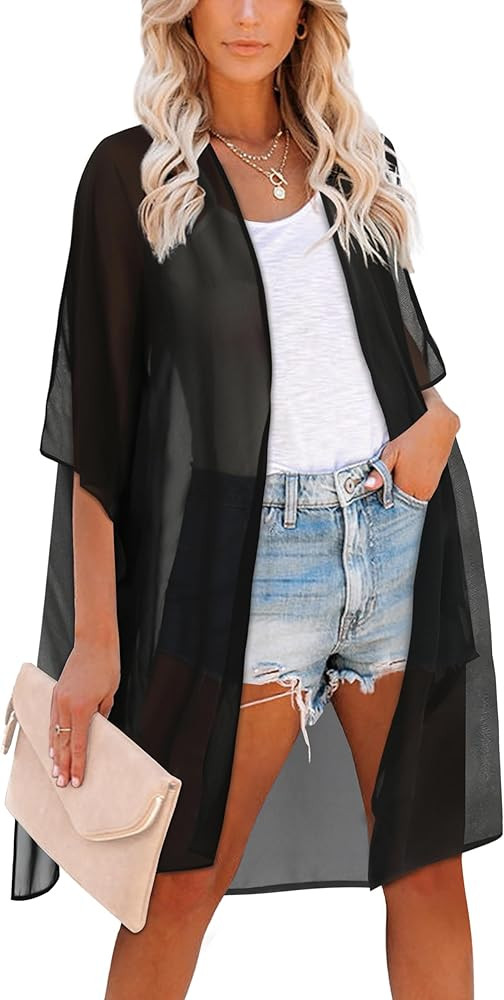 Women's Kimono Swimsuit Coverups Summer Beach Casual Loose Cardigans for Swimwear | Amazon (US)