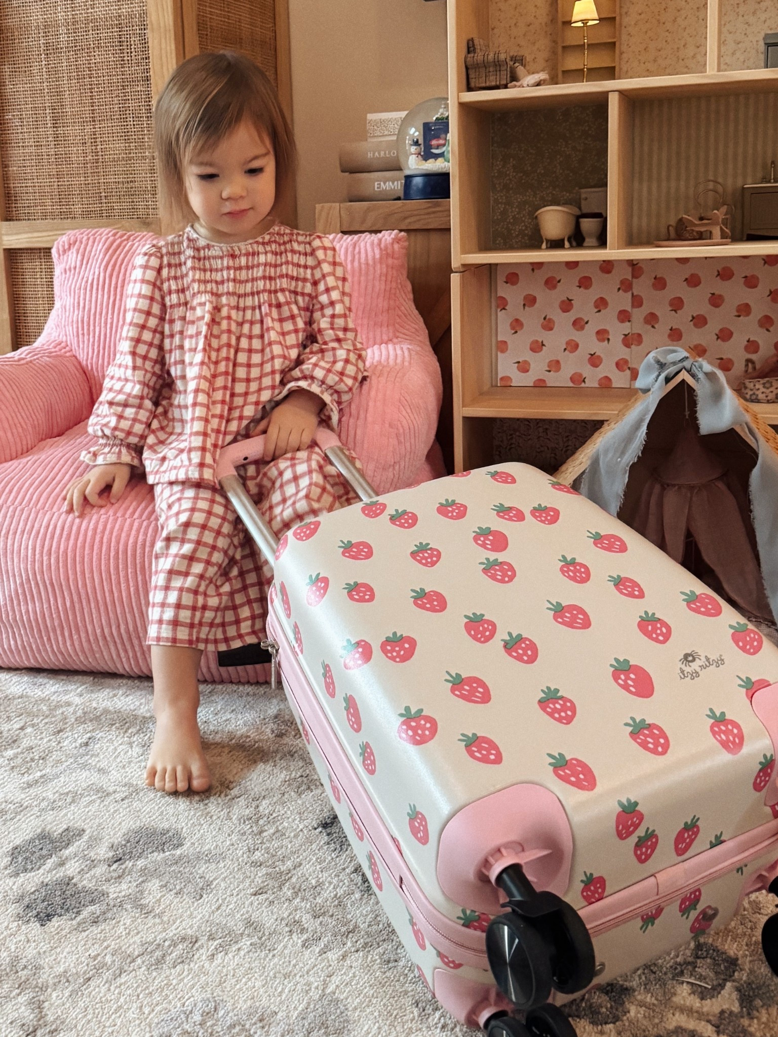 Harlow's pink suitcase!