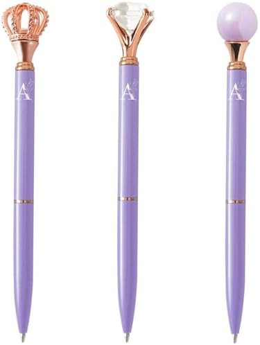 InnoBeta Purple Gifts, Monogrammed Ballpoint Pen Set of 3, Initial Alphabet Letter Gifts for Birt... | Amazon (US)