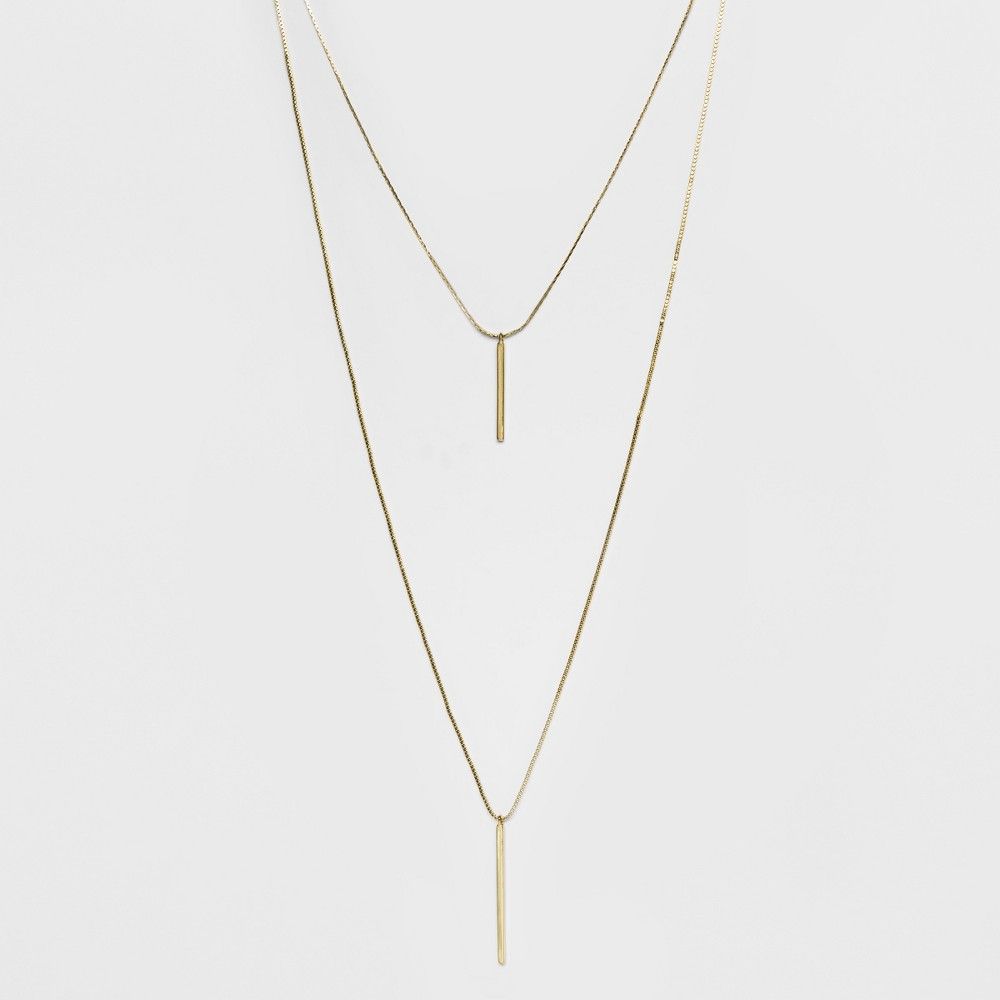 Short and Long Layered Pendant Necklace - A New Day™ | Target
