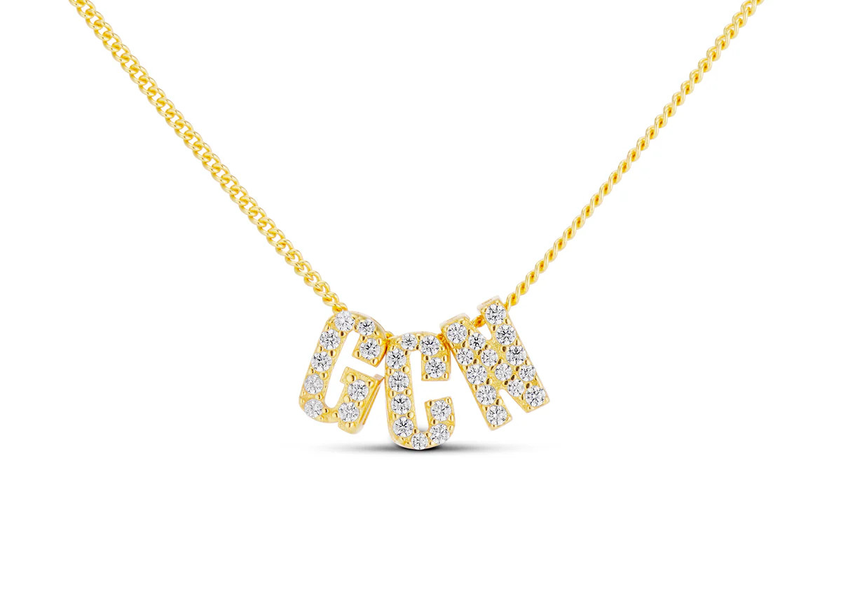 BABY CZ LETTER NECKLACE TRIPLE | EP JEWELS 