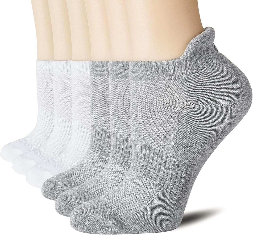 CS CELERSPORT 6 Pairs Ankle Athletic Running Socks Low Cut Sports Tab Socks for Men and Women | Amazon (US)