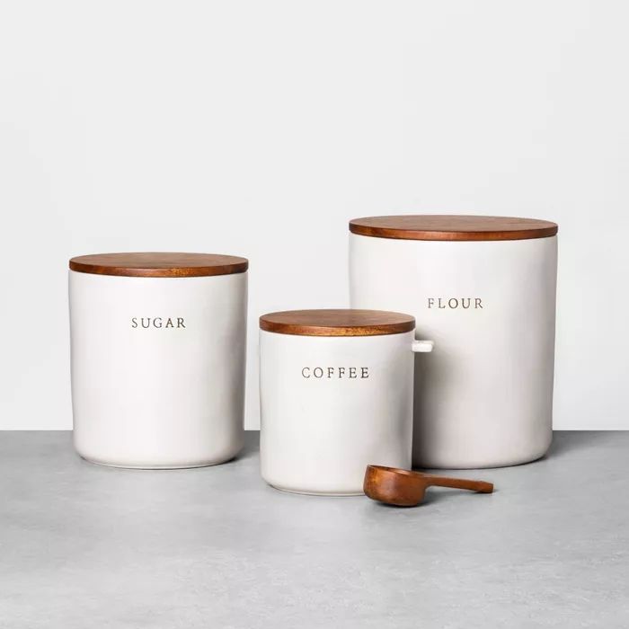 Flour Stoneware Canister with Wood Lid - Hearth & Hand™ with Magnolia | Target