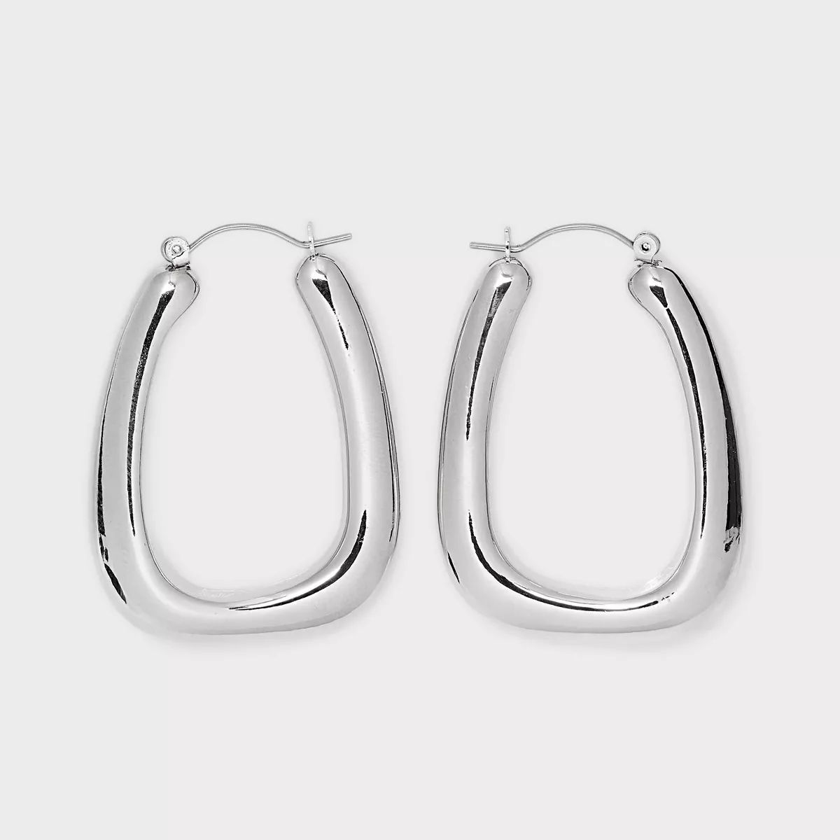 Square Puffy Hoop Earrings - Universal Thread™ Silver | Target