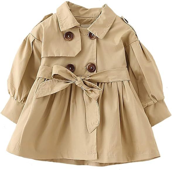 FullGood Toddler Girl Spring Autumn Windbreaker Jacket Trench Coat for 1-4 Years | Amazon (US)