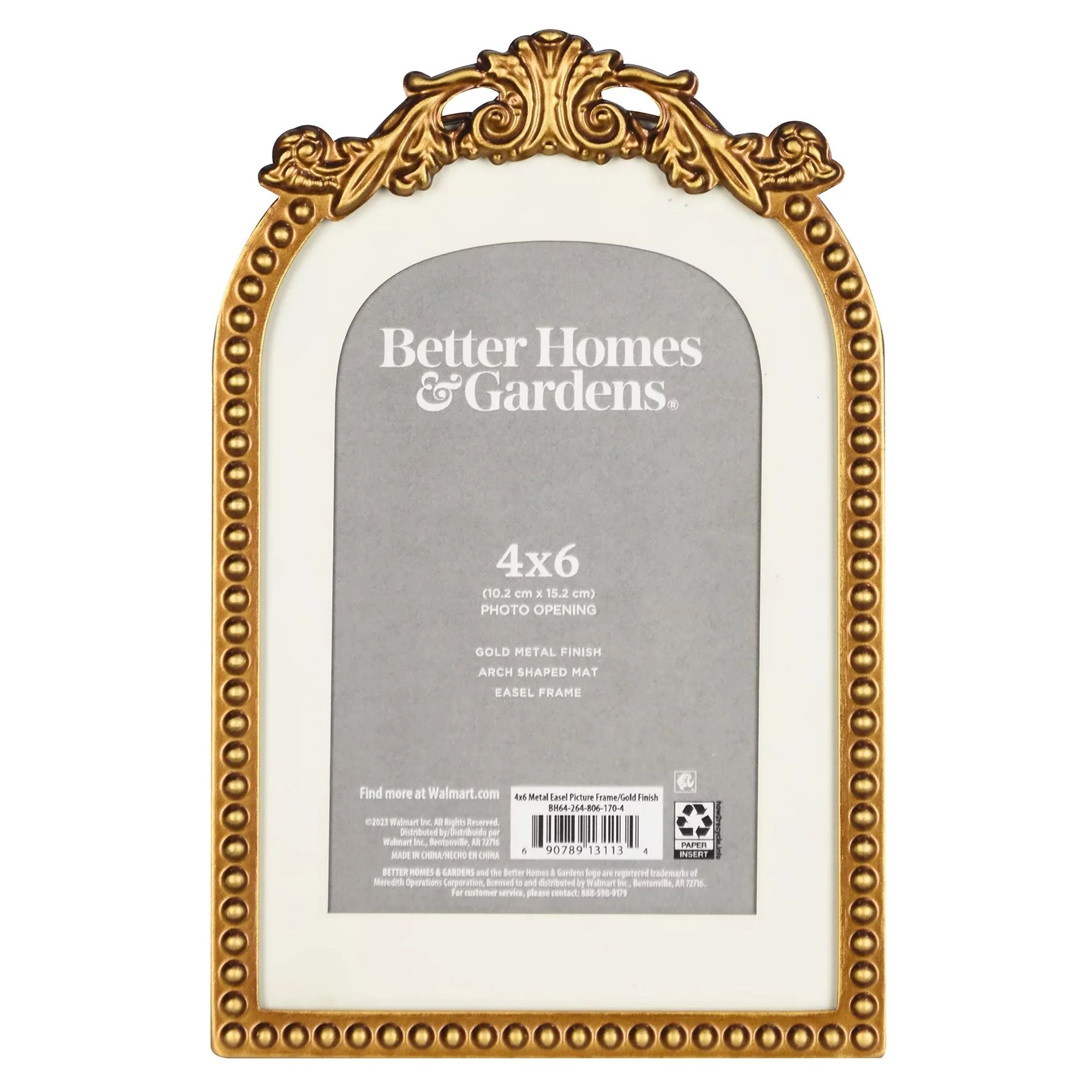 Better Homes & Gardens 4x6 Primrose Tabletop Picture Frame, Gold | Walmart (US)