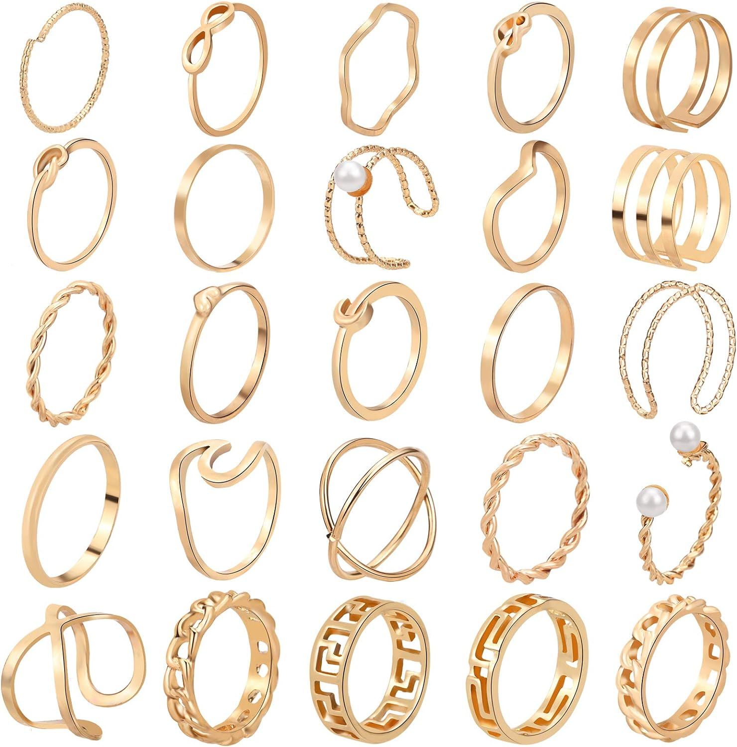 ONESING 25-120 Pcs Knuckle Rings for Women Stackable Rings Set Girls Bohemian Retro Vintage Joint Fi | Amazon (CA)