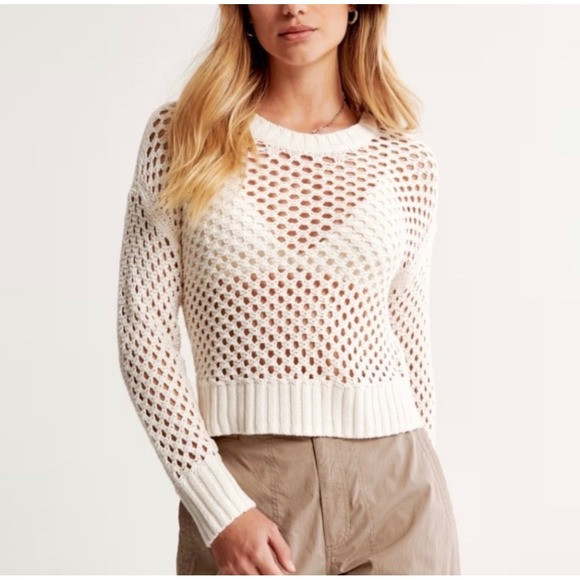 Abercrombie & Fitch Crochet Sweater Size Medium | Poshmark
