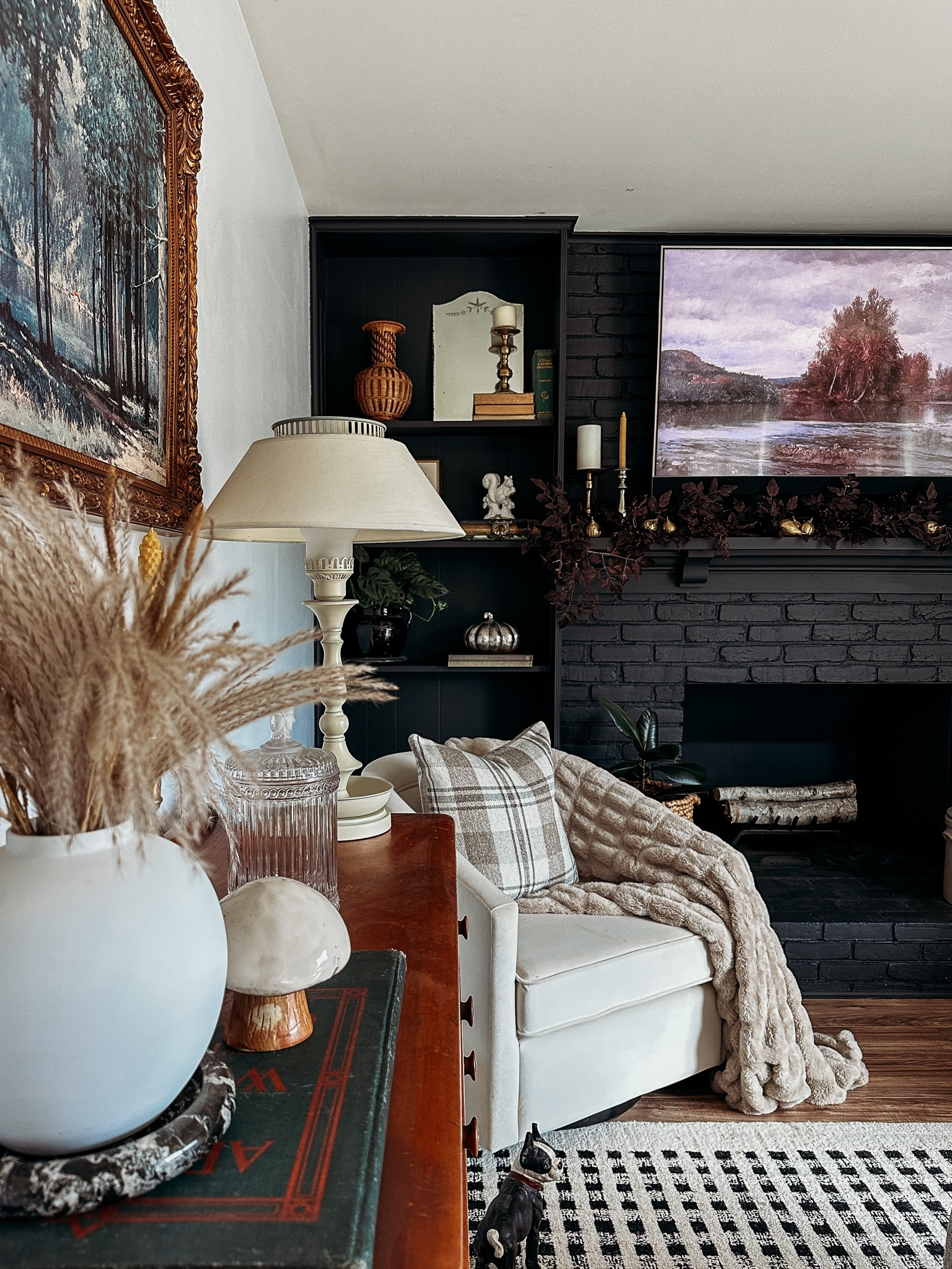 Moody fall home decor, afloral plum garland, rabbit fur throw target, pillow covers Cielle home

#LTKunder50 #LTKSeasonal #LTKhome