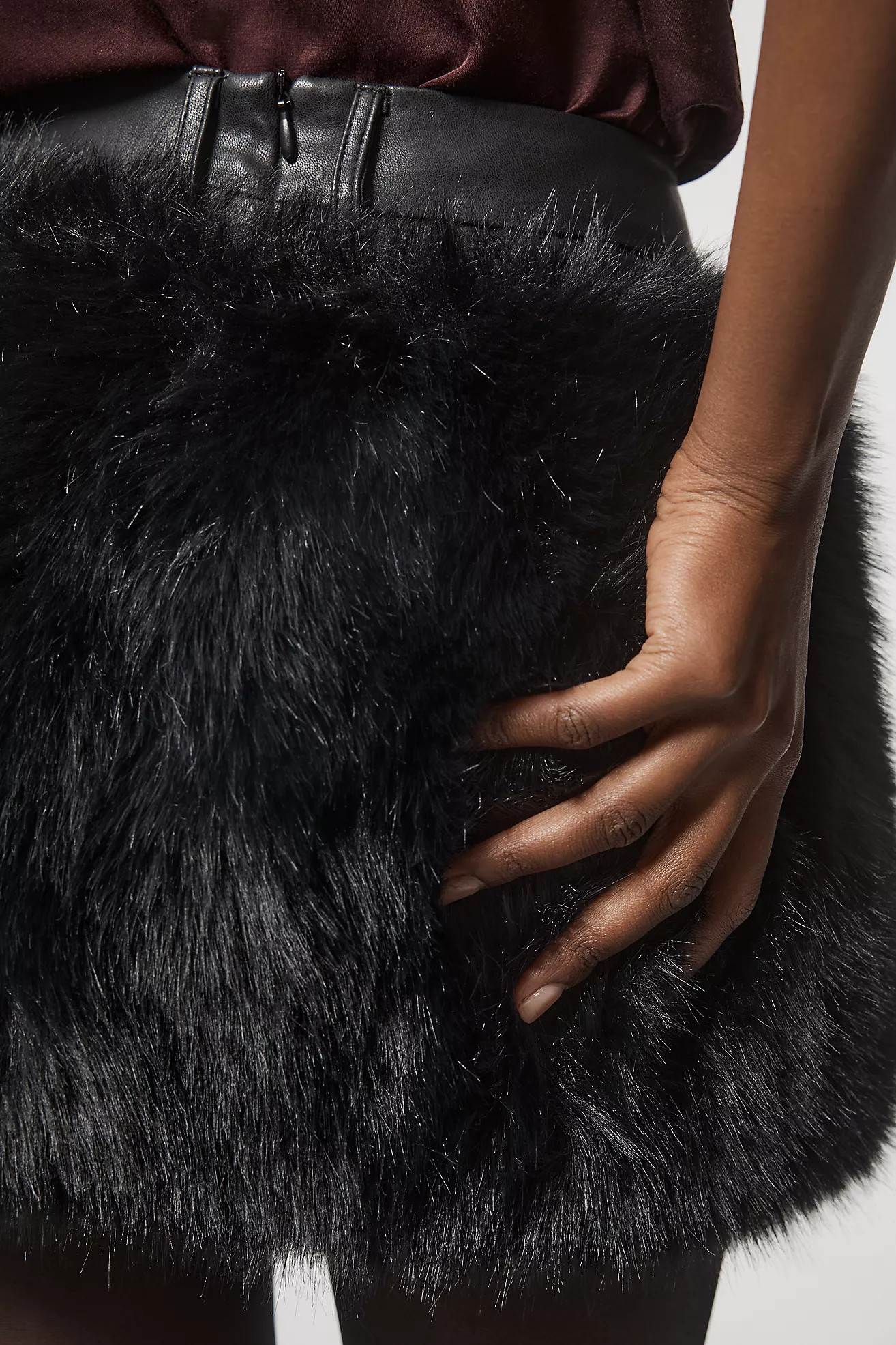 Lamarque Carrie Faux Fur Mini Skirt | Anthropologie (US)