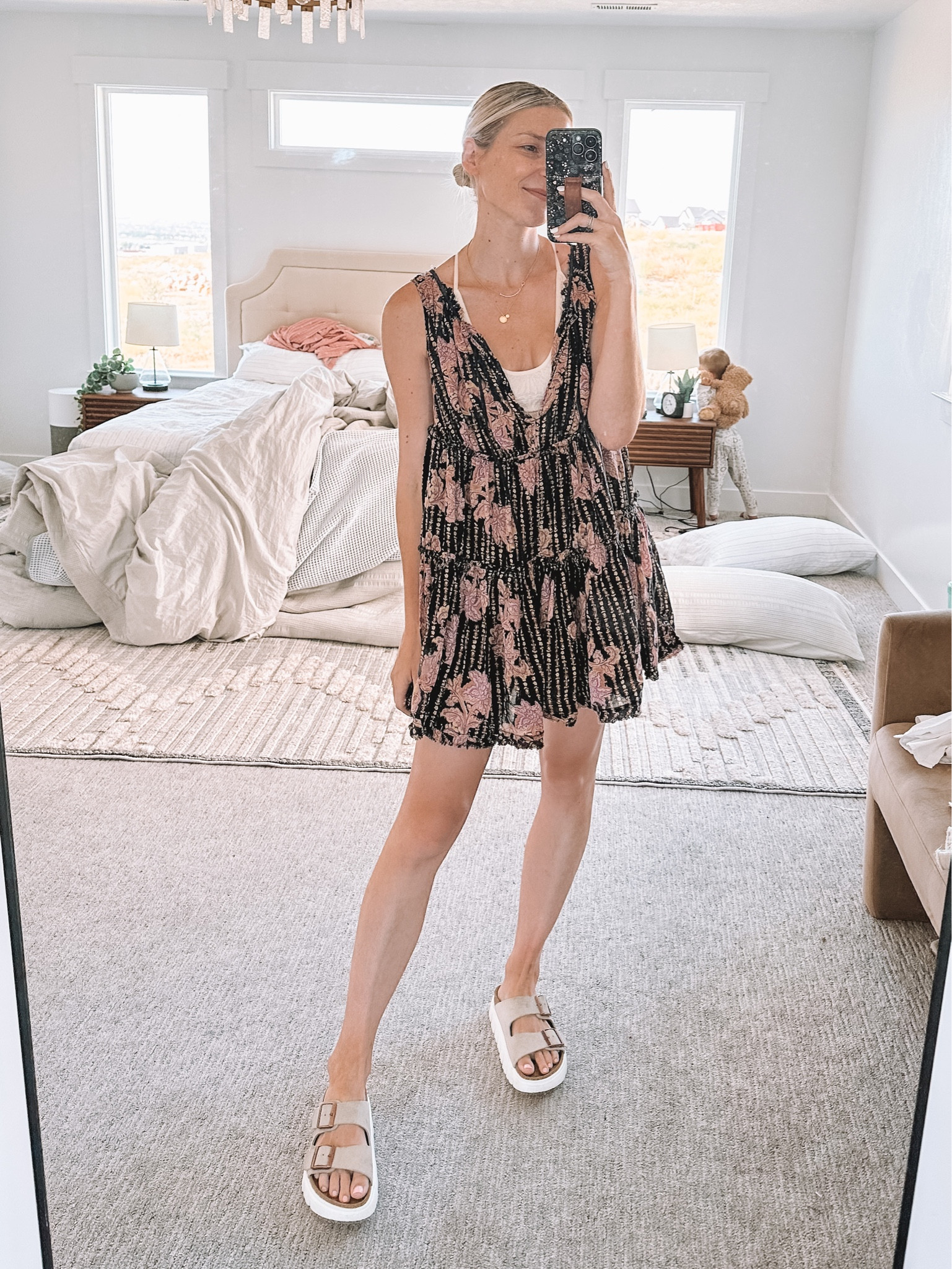 Free People romper dress over 50% off • wearing small • comes in 4 colors • platform sandals

#LTKshoecrush #LTKswim #LTKsalealert
