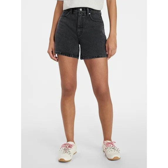 Time and Tru Women's High Rise Denim Shorts, 5" Inseam, Sizes 0-20 | Walmart (US)
