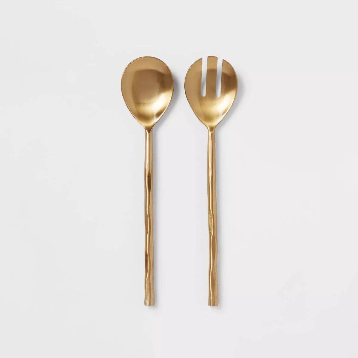 Metal Oval Serving Spoon and Fork Gold - Threshold™ | Target