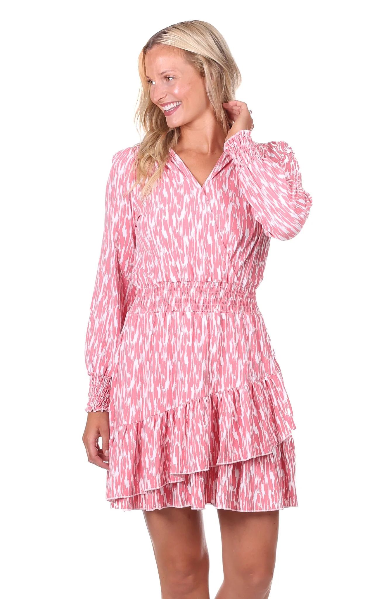 Vivianne Dress in Strawberry Brush Print | Duffield Lane