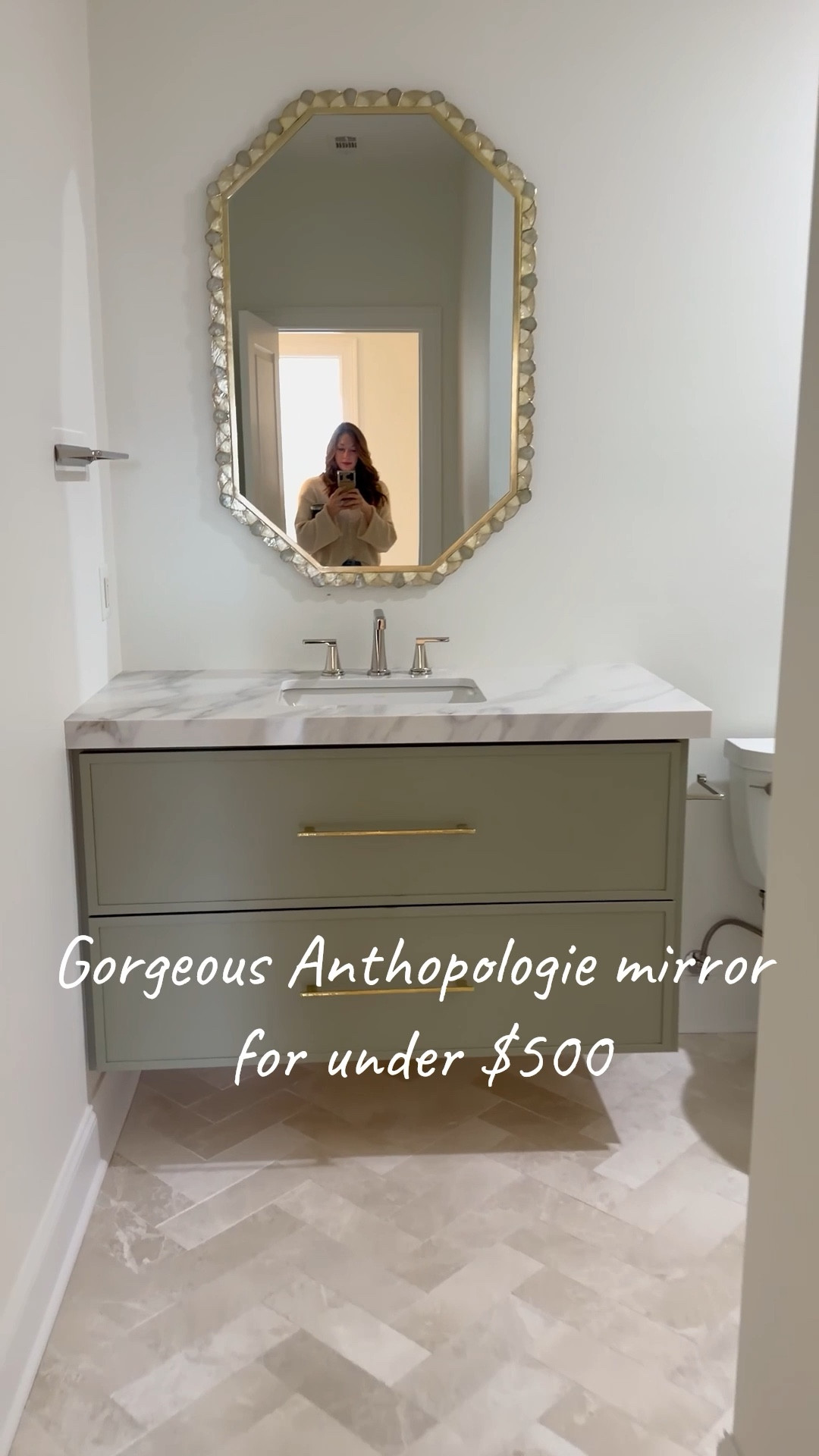 Neutral green and brass mirror for under $500 
Anthropologie home 

#LTKHome