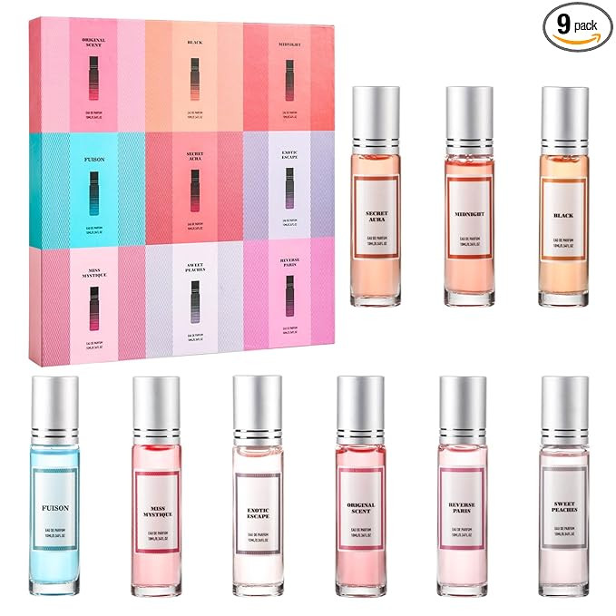 Pheromones Perfumes for Women, 9PC Roll On Pheromone Perfume Gift Set with Citrus, Jasmine, Amber... | Amazon (US)