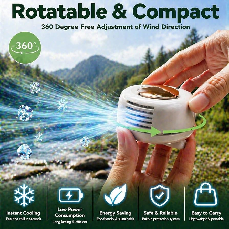 Brabantia Portable Mini Clip On Fan, Clip-On Bladeless Fan For Shirt with 3 Speeds Mini Portable ... | Amazon (US)