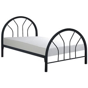 Bowery Hill Arched Frame Modern Steel Metal Twin Bed in Black | Homesquare