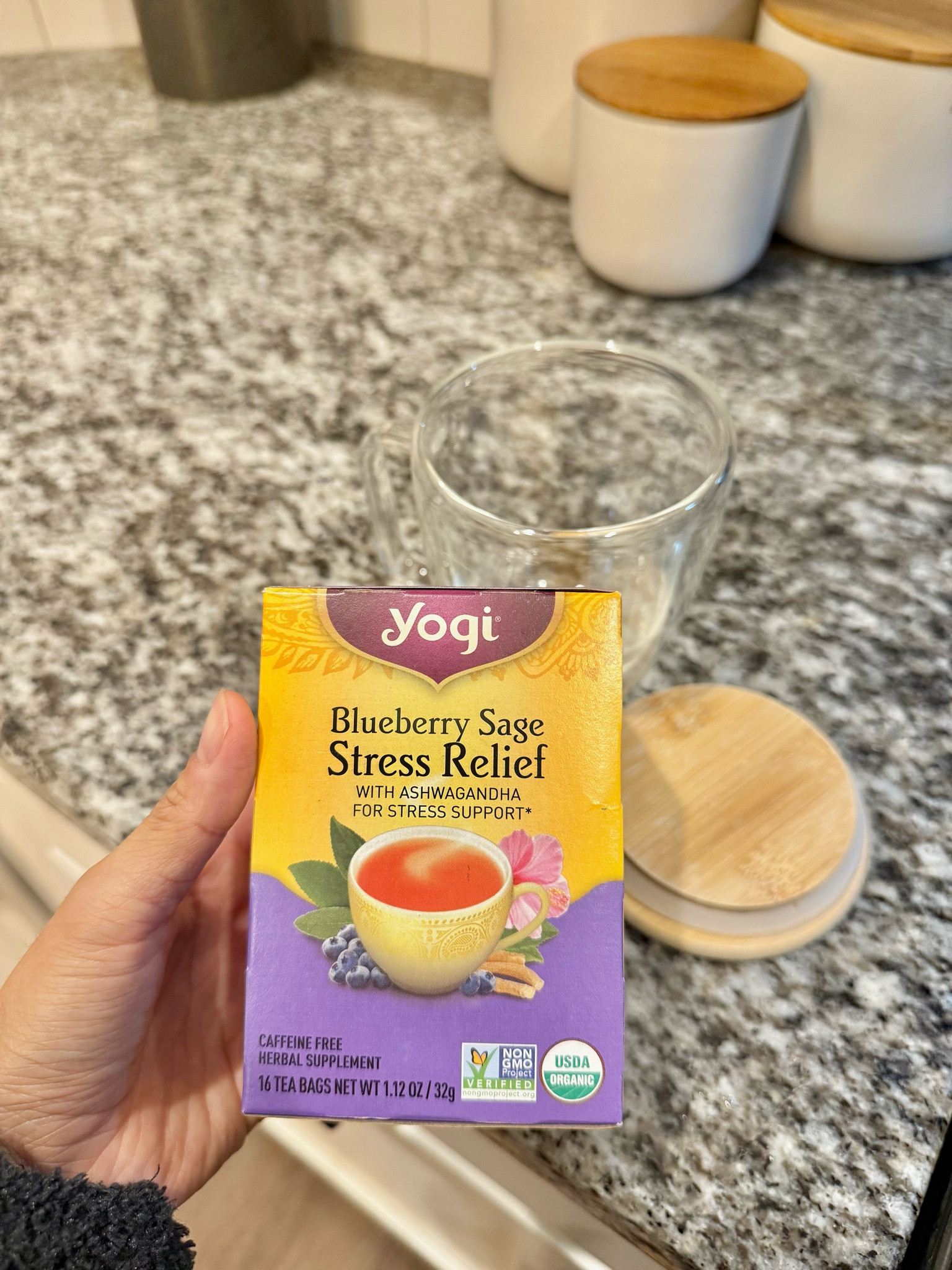 Stress relief tea and clear mug with a lid

#LTKHome