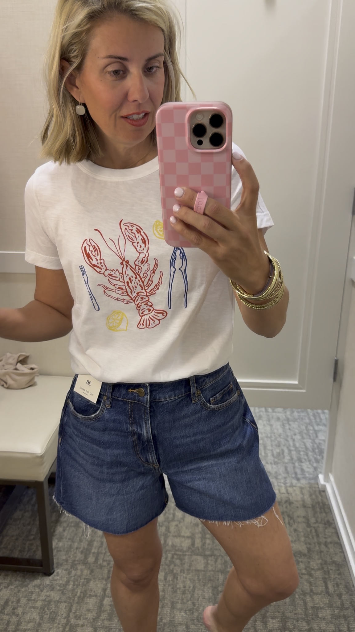 Loaded up with mom appropriate graphic tees, loft for the win! And these jean shorts are perfect for those gals who wanna do them but want them to be age appropriate… 

Top & skirt- top s, skirt 0
Cream top- 0
Green dress- s
Brown dress- s (need xs)
Top and shorts- xs blouse, s tank (need xs), 2 shorts (need 0)
Check set- s top, s skirt 
Tee & shorts- xs tee (need s), 26 shorts
Block print dress- xs

#LTKdayinmylife #LTKmomlife #LTKSeasonal
