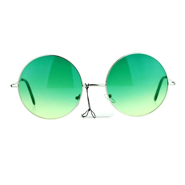 SA106 Hippie Oceanic Gradient Large Circle Lens Sunglasses Green - Walmart.com | Walmart (US)