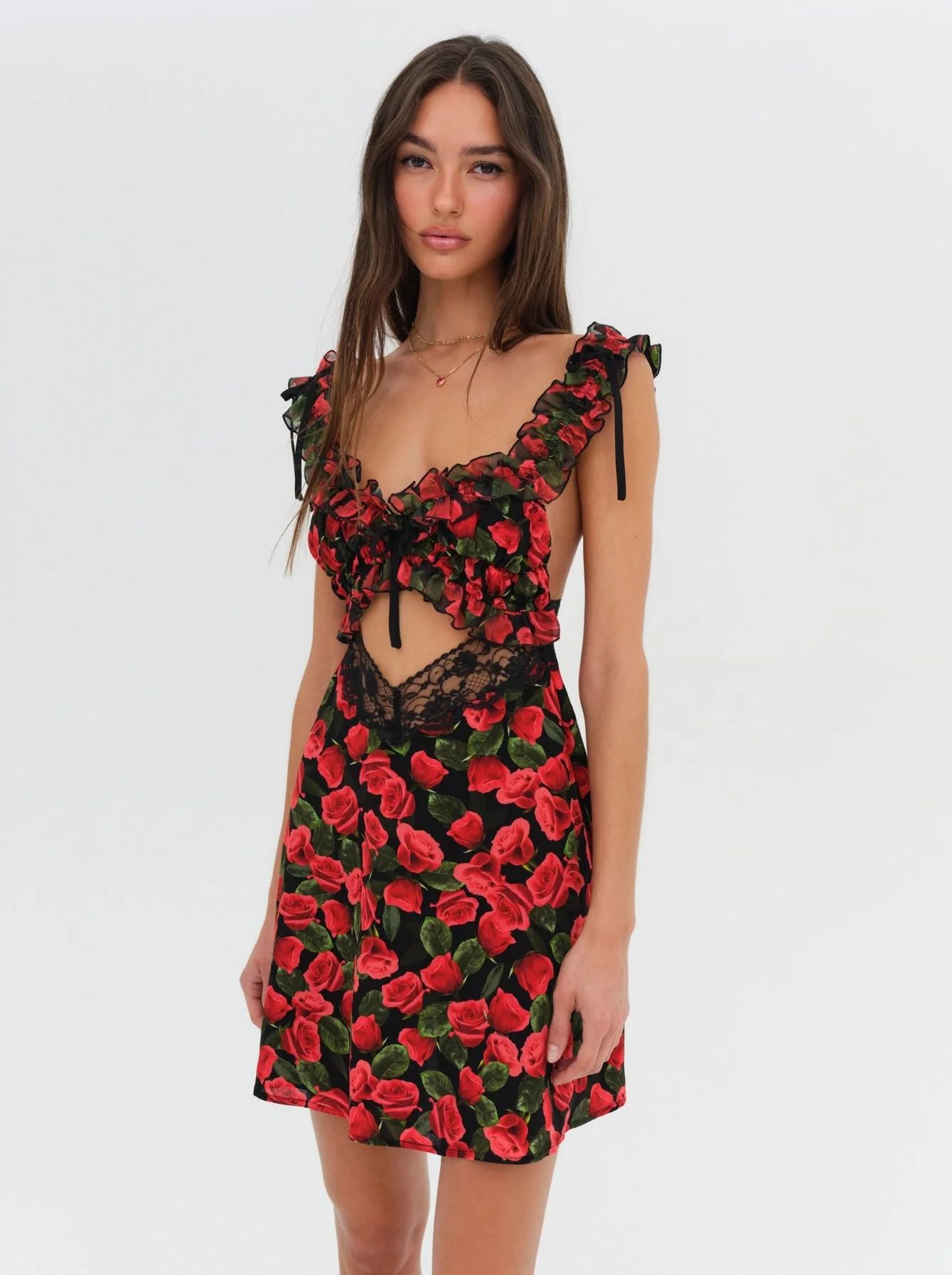 Varvera Mini Dress — Red | For Love & Lemons