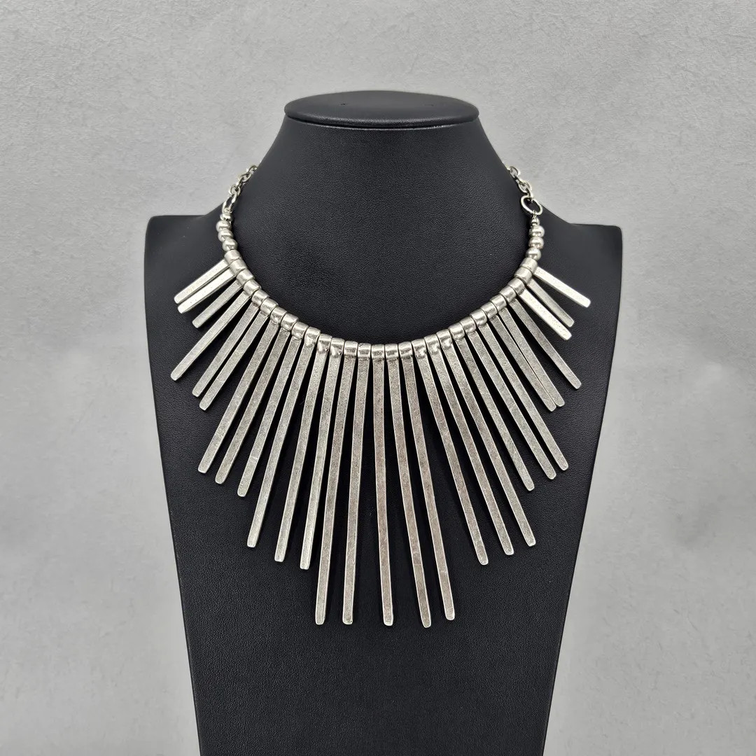 Brutalist Necklace, Modernist Necklace, Unique Shaped Necklace, 925 Antique Silver Plated Necklac... | Etsy (US)