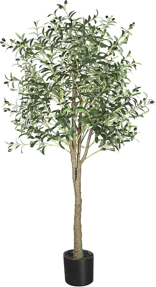 YOLEO 6FT Artificial Olive Tree Tall Faux Silk Olive Planet with Lifelike Olive Leaves Fake Olive... | Amazon (UK)