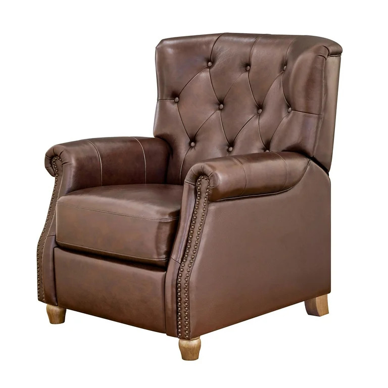 Pioneer Woman Harper Leather Recliner, Whiskey Upholstery | Walmart (US)