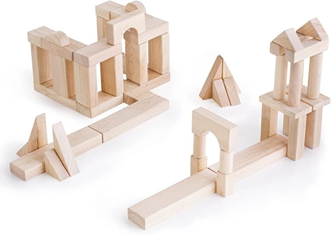 Guidecraft Unit Blocks Set B – 56 Piece Set: Solid Wood Kids Skill Development Creative STEM To... | Amazon (US)